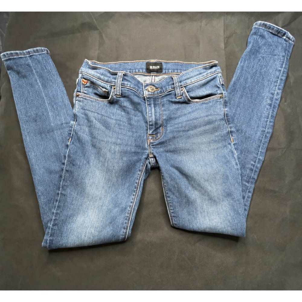 Hudson‎ Skinny Jeans Womens 25 Dark Wash Stretch Distressed Denim Blue Premium